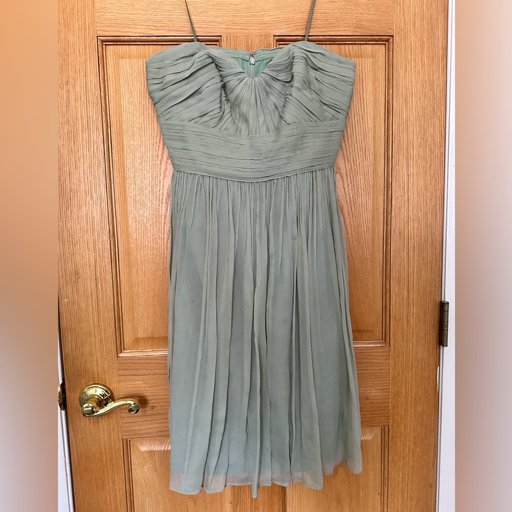 J. Crew chiffon strapless bridesmaid dress size 10
